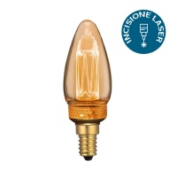 v-tac vt-2152 7472 2W lampada E14 candela calda ambra laser