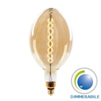 v-tac vt-2168d 7463 8W lampada E27 BF180 design  doppio filamento ambra dimmerabile