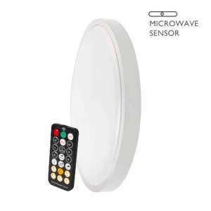 v-tac vt8618s plafoniera led 18w rotondo bianco telecomando-1